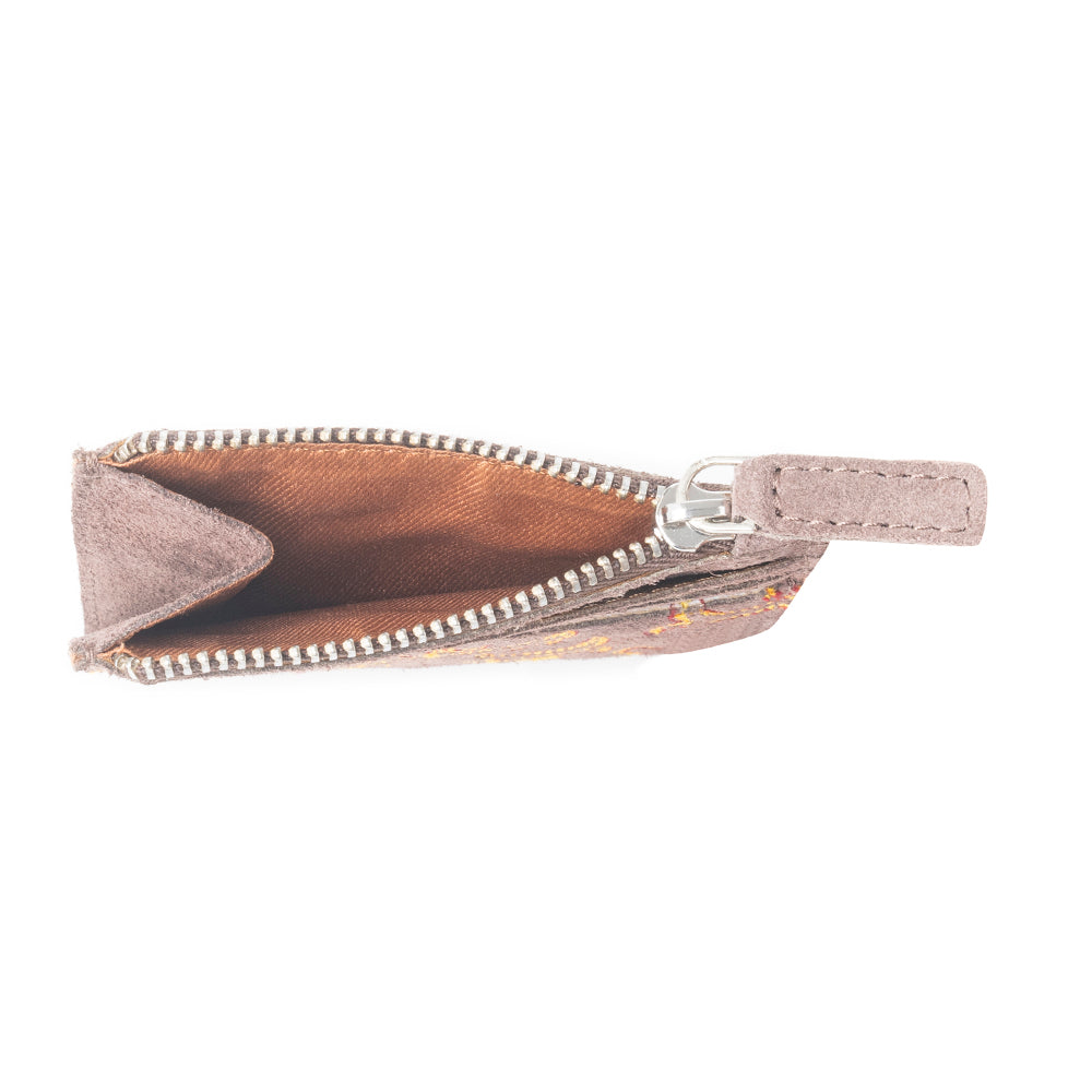 Cactus Sky Western Embroidered Credit Card Holder in Brown