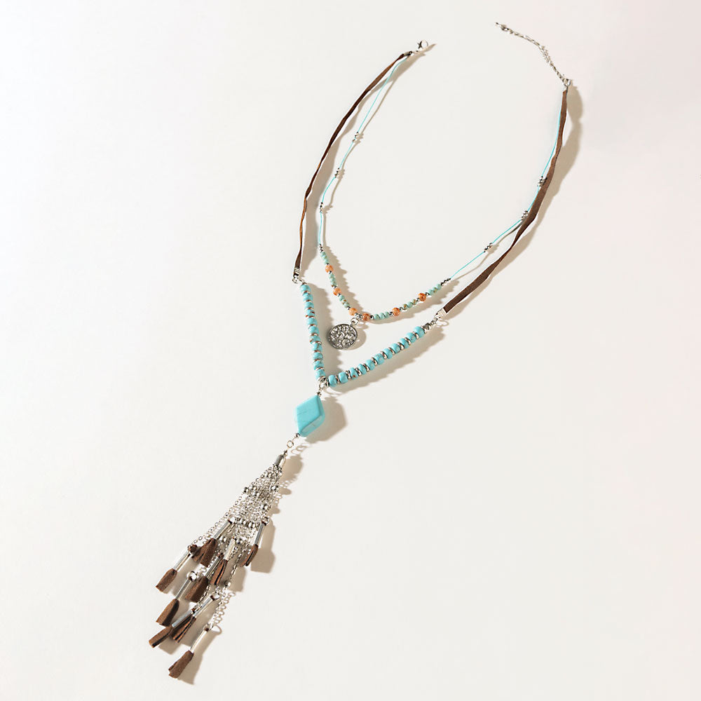 Two Moons Spell Necklace in Mesa Blue
