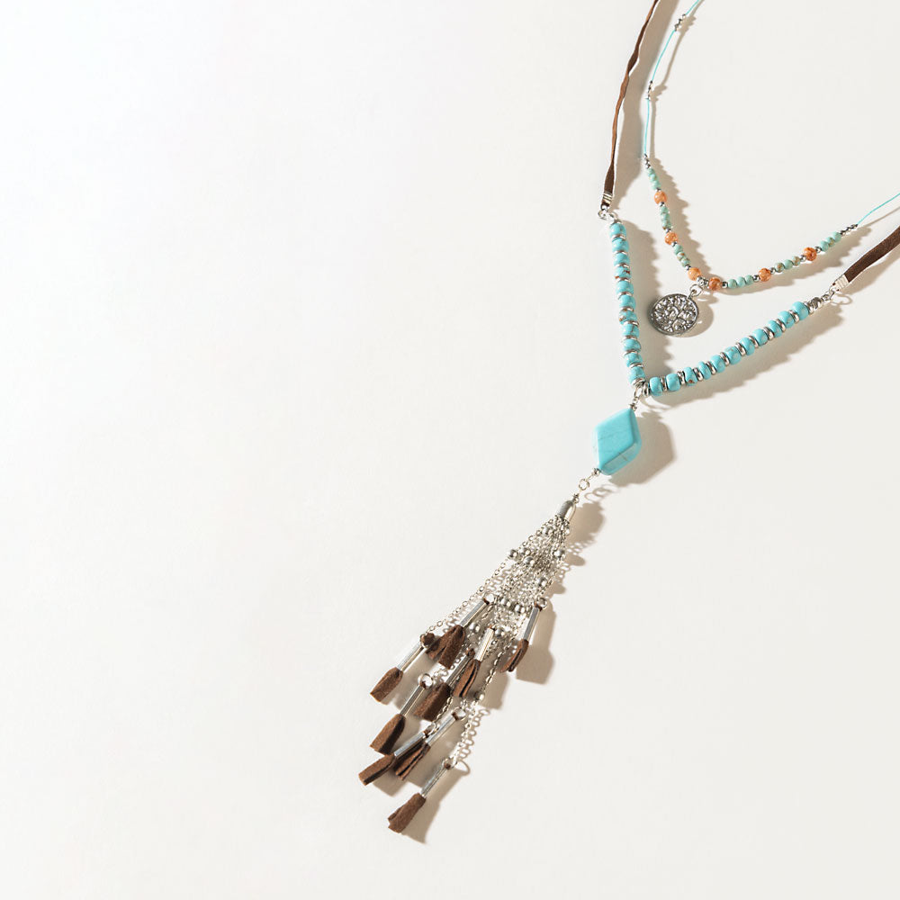 Two Moons Spell Necklace in Mesa Blue