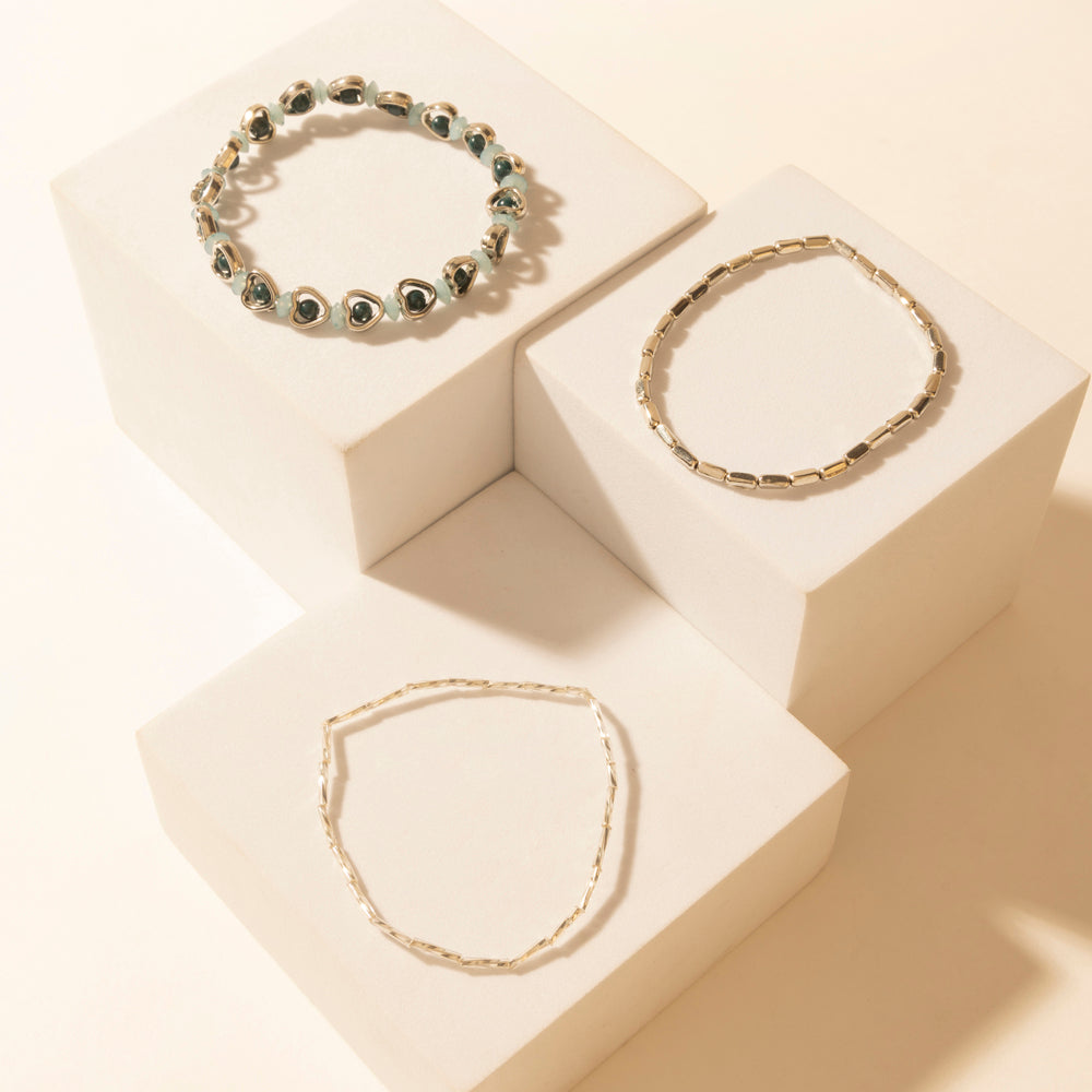 Myra Heart Trails Bracelet in Mist Blue