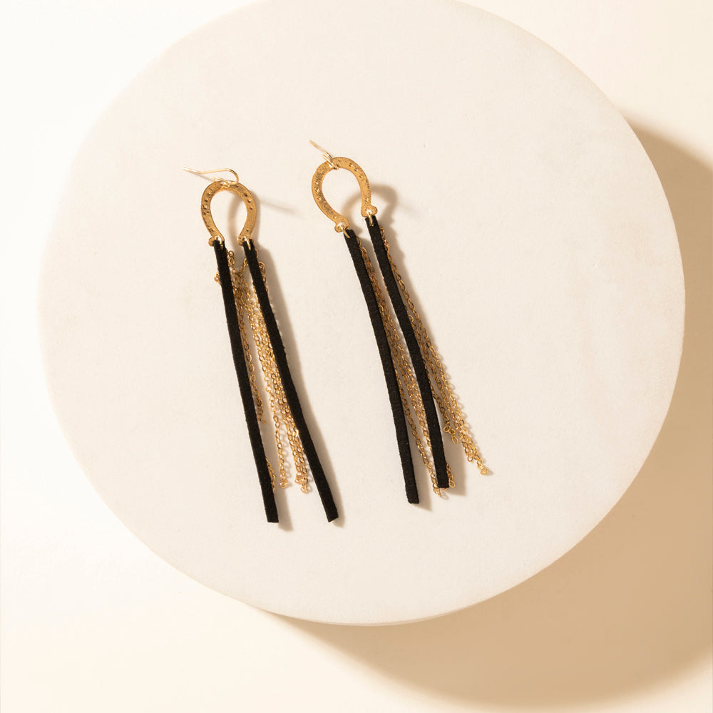 Myra Moonshine Dangle Earrings in Brass Glow