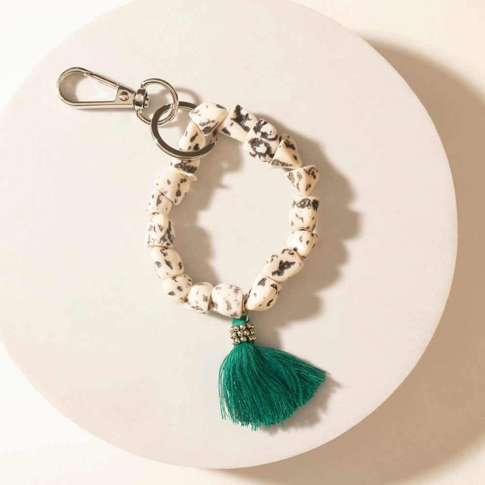 Myra Canyon Storm Tassel Keychain in Speckled Dust