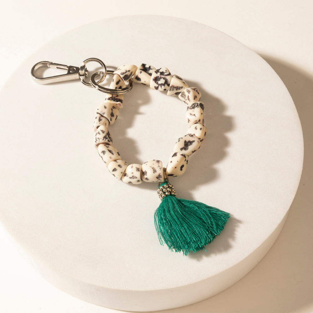Myra Canyon Storm Tassel Keychain in Speckled Dust