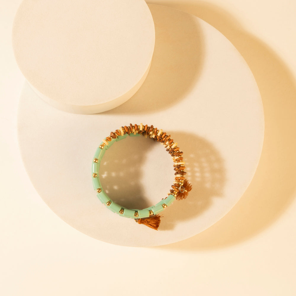 Myra Chaparral Sky Bead Bracelet in Blue Sage