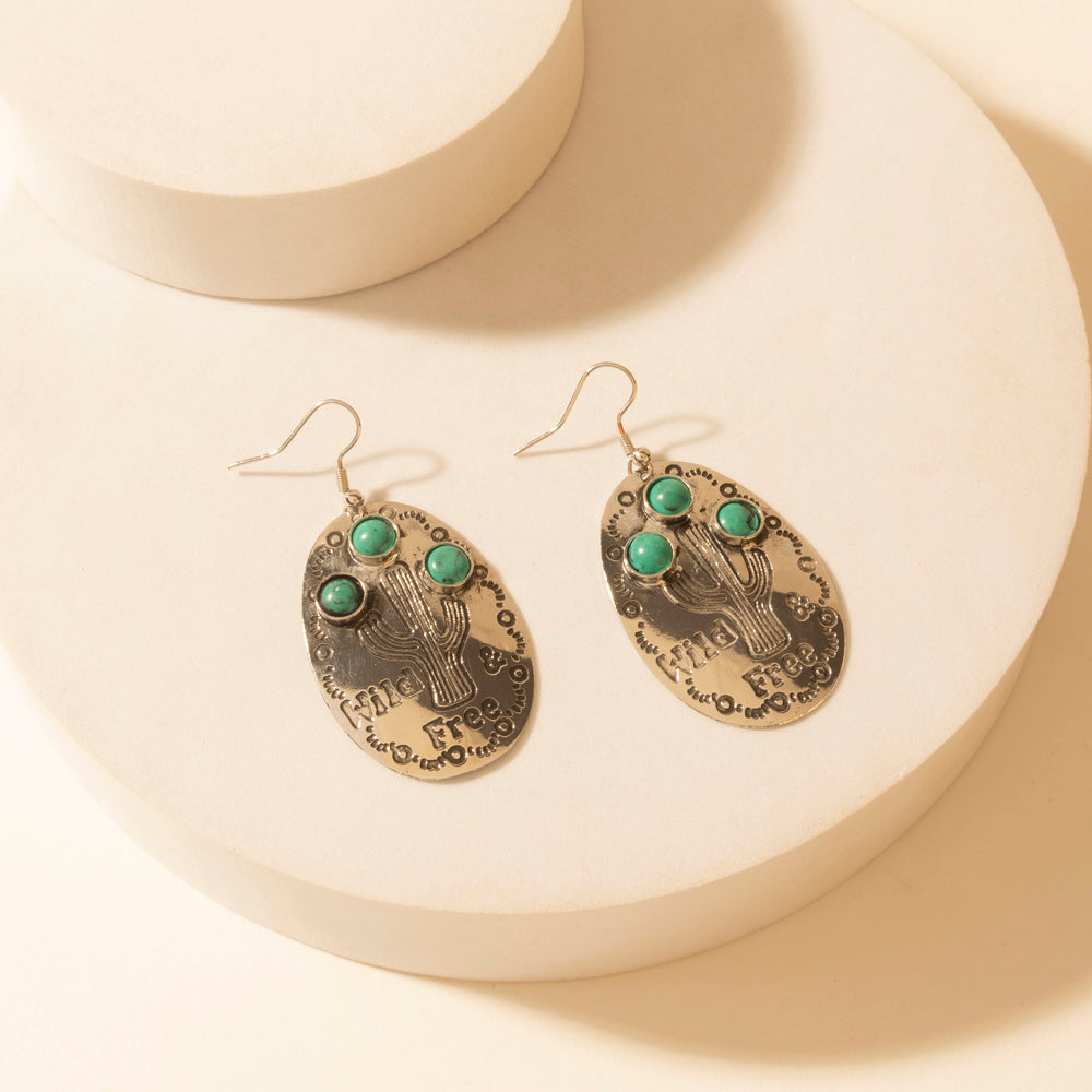 Myra Wild Saguaro Earrings in Moon Silver