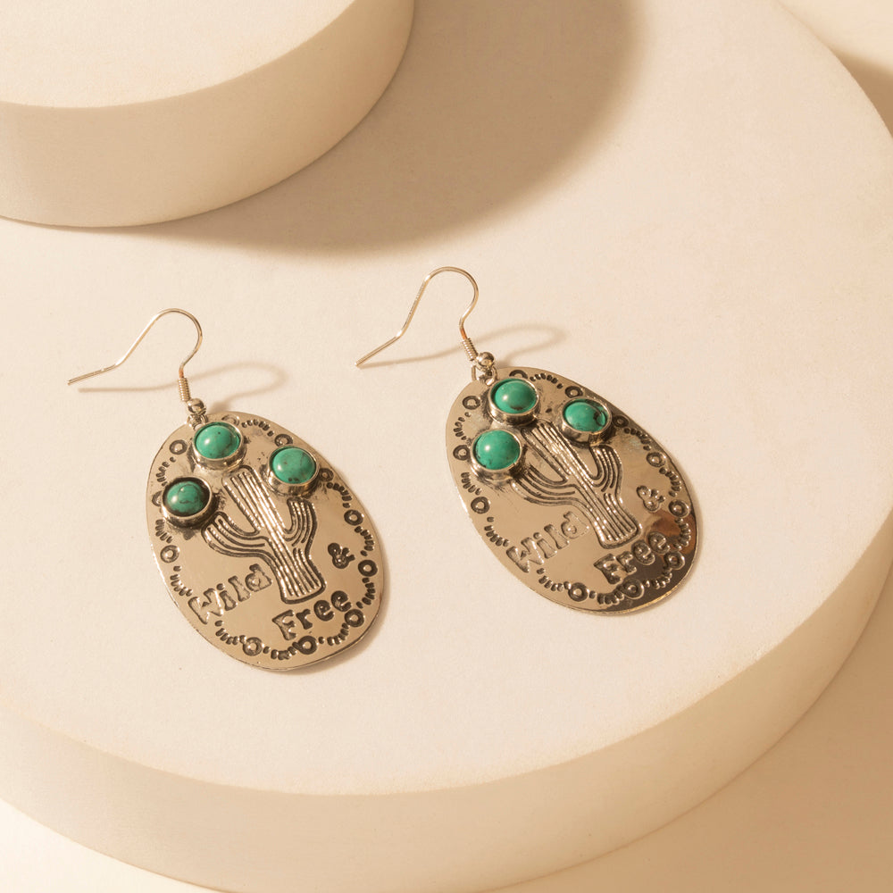 Myra Wild Saguaro Earrings in Moon Silver