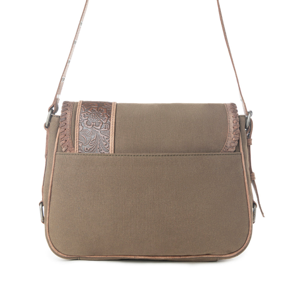 Myra Outlaw's Travels Leather Shoulder Bag in Rodeo Olive
