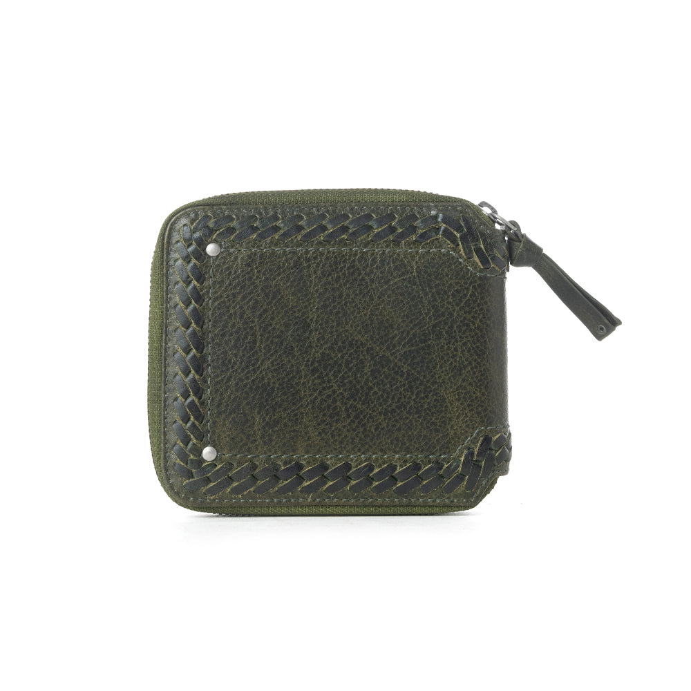 Myra Zidana Dante Men's Veg Tanned Leather Wallet in Army Ivy