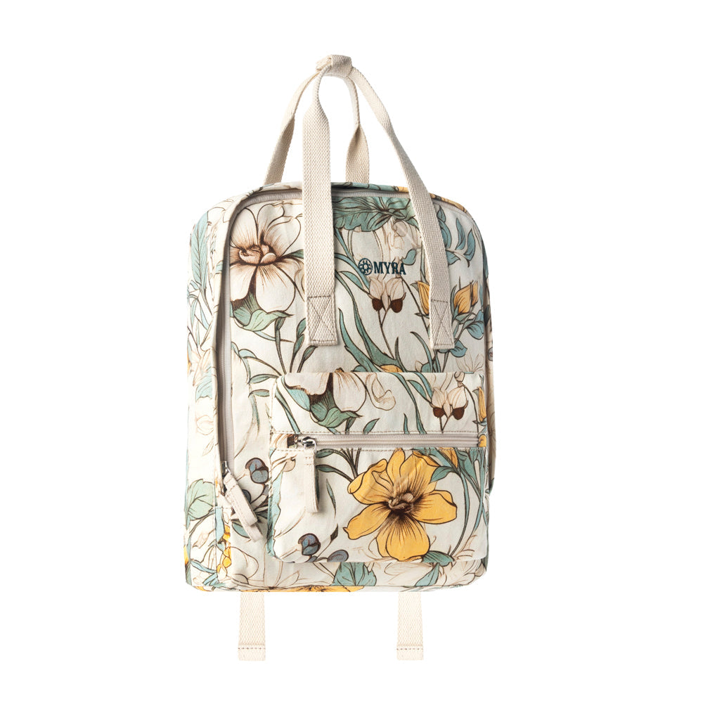 Myra Pine Meadow Cotton & Leather Crossbody Bag in Ivory