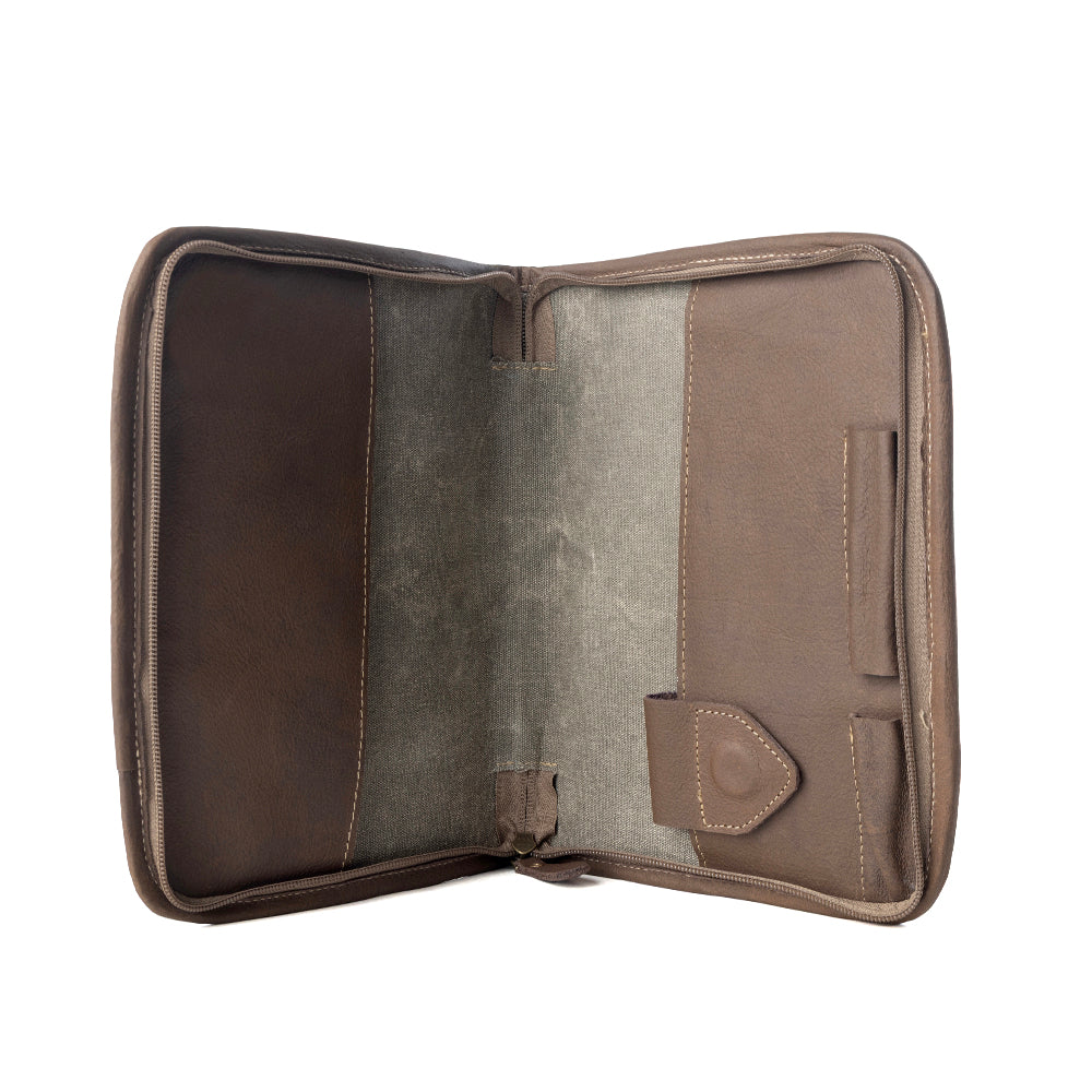 Myra Graceword Western Bible Cover in olive with flap closure and leather detail