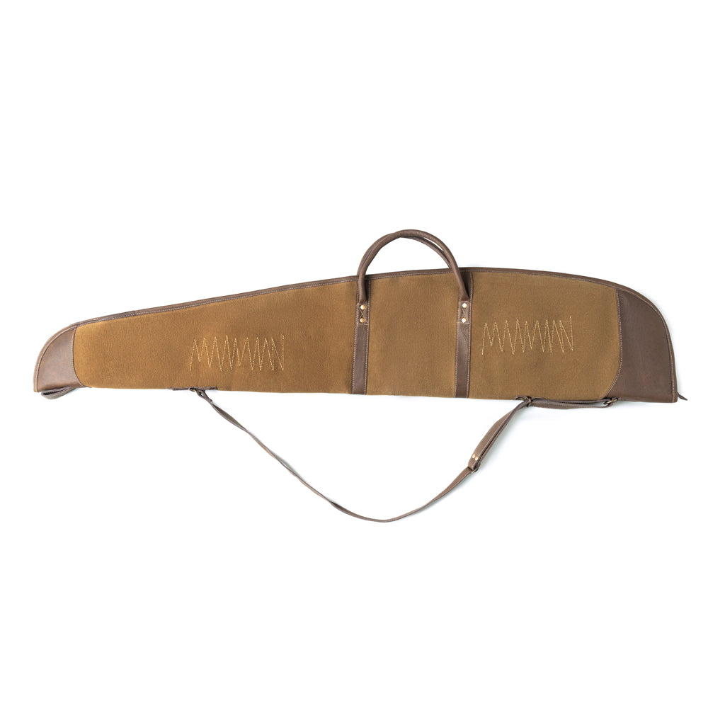 Myra Long Range Cotton Leather Rifle Case in Antique Olive