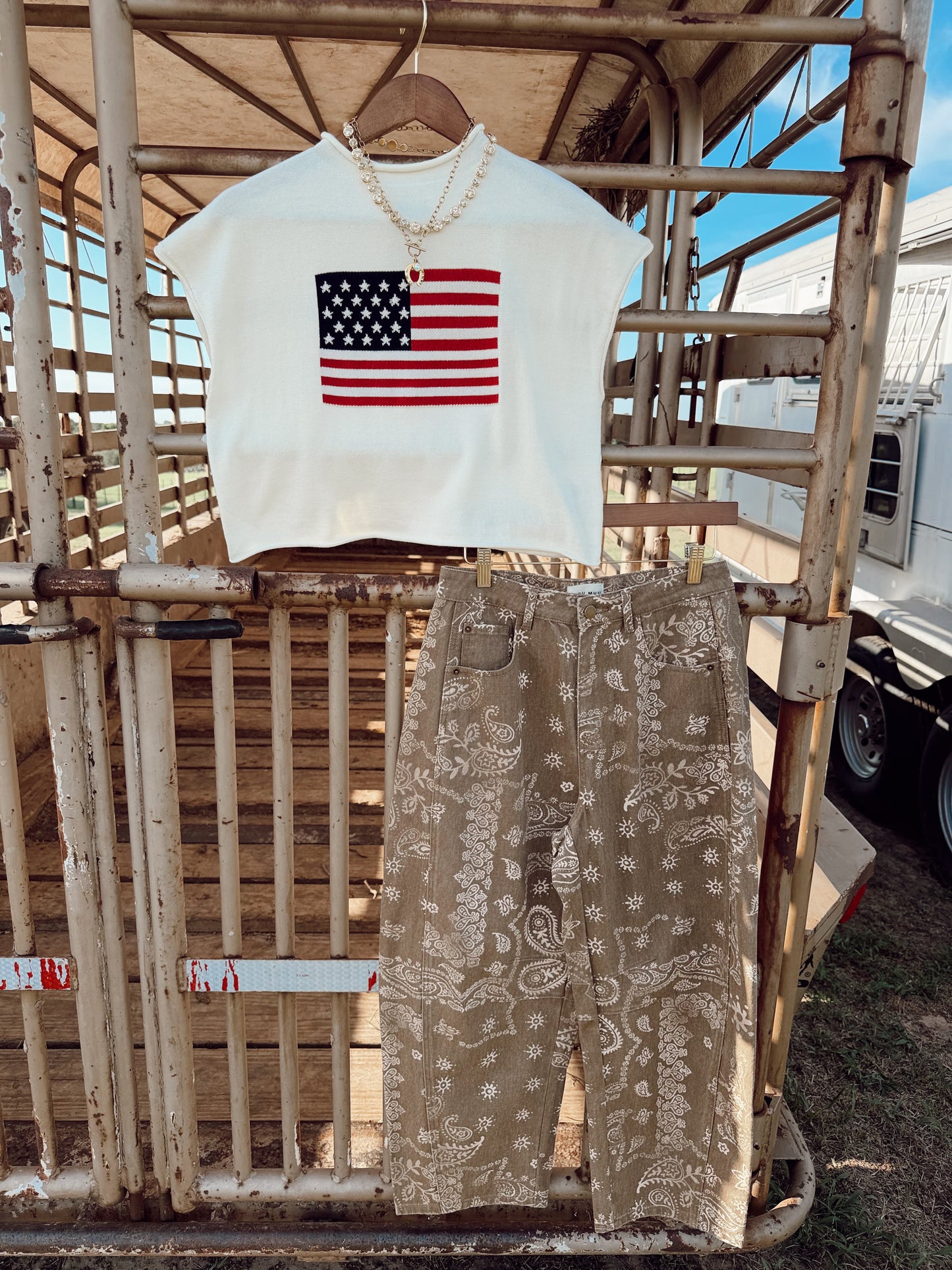 The Dun Paisley Barrel Jeans