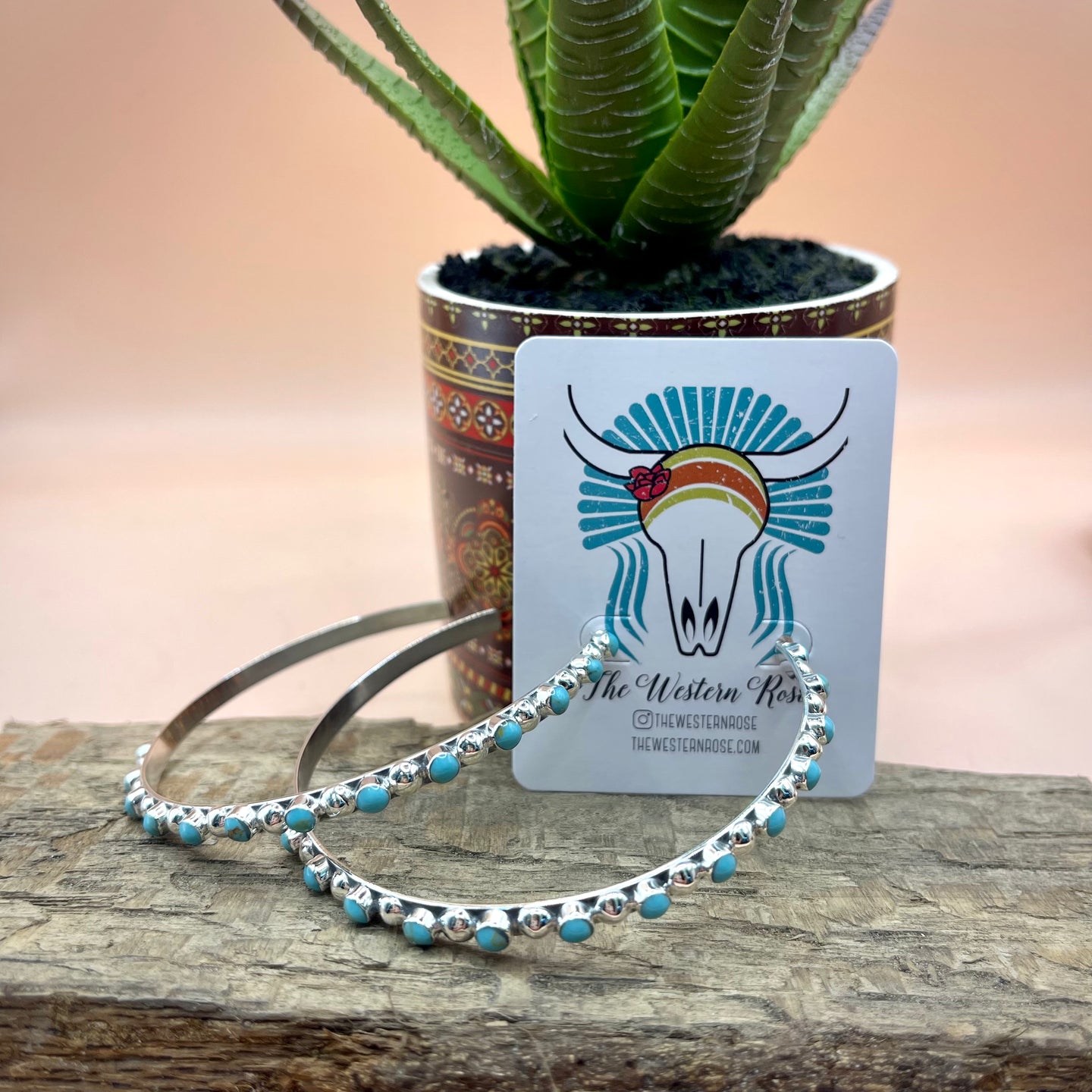 XL Turquoise Hoops