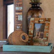 Load image into Gallery viewer, Scroll Carved Decorative Turquoise Tray