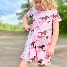 Load image into Gallery viewer, Pink Running Horse Dress