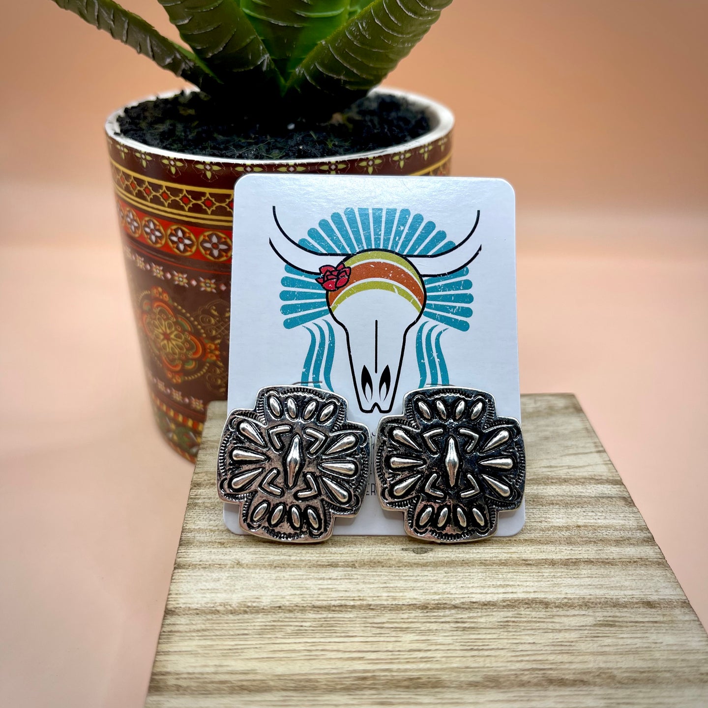 Western Cross Earrings