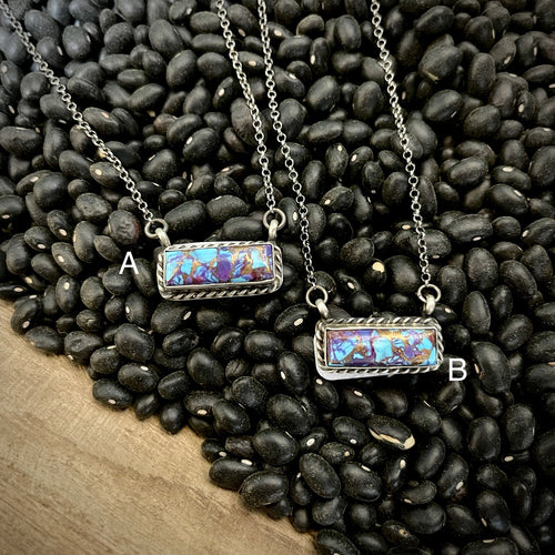 Purple Mojave Mini Bar Necklace